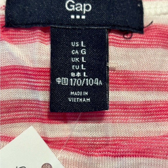 GAP Woman’s Pink/White Stripes Shirt NWT Large - Picture 2 of 7